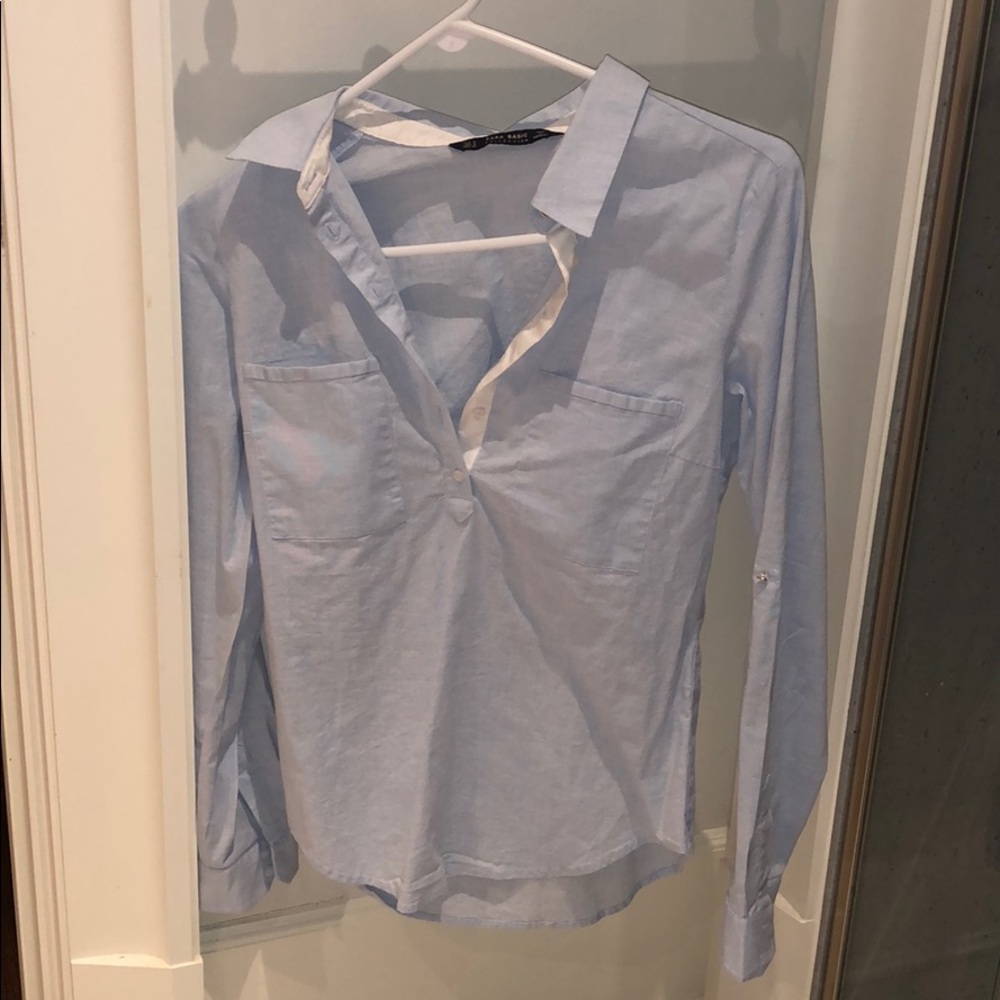 Zara blue blouse